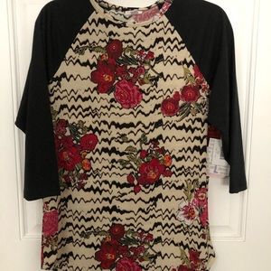 Lularoe Randy Black Floral Sz L NWT